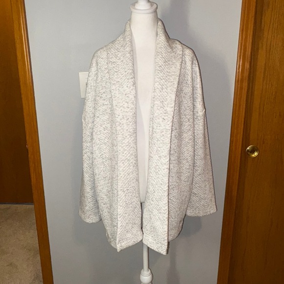 Fabletics Vanessa Quilted Open Front Cardigan Cozy‎ Pockets Herringbone Knit M - Picture 1 of 8